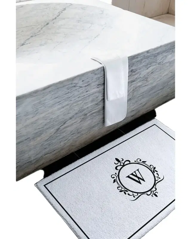 Graccioza Egoist "W" Monogrammed Bath Rug