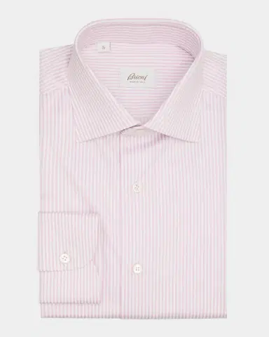 Brioni Men's Cotton Bengal Stripe Dress Shirt | Thumbnail 3 Brioni Men's Cotton Bengal Stripe Dress Shirt | Thumbnail 3