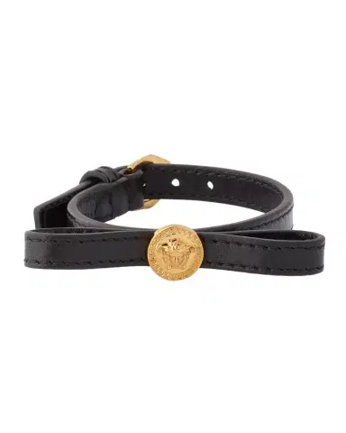 Versace Medusa Greca Leather Bracelet | Thumbnail 1