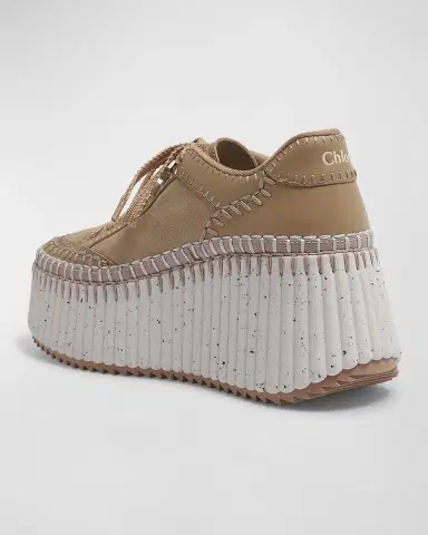 Chloé Nama Mixed Leather Stitch Platform Sneakers | Thumbnail 2 Chloé Nama Mixed Leather Stitch Platform Sneakers | Thumbnail 2