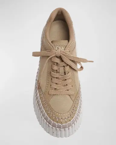 Chloé Nama Mixed Leather Stitch Platform Sneakers | Thumbnail 3 Chloé Nama Mixed Leather Stitch Platform Sneakers | Thumbnail 3