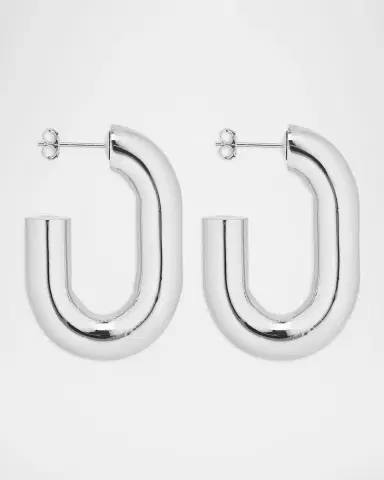 Rabanne XL Chain-Link Hoop Earrings | Thumbnail 3