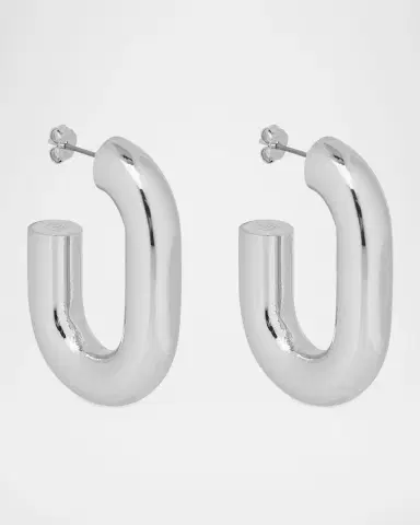 Rabanne XL Chain-Link Hoop Earrings | Thumbnail 4
