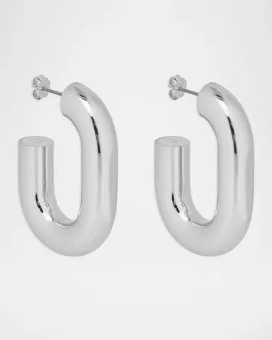 Rabanne XL Chain-Link Hoop Earrings | Thumbnail 5
