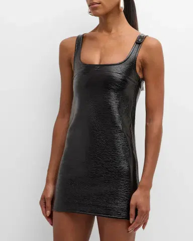 Courrèges Re-Edition A-Line Vinyl Mini Dress | Thumbnail 3 Courrèges Re-Edition A-Line Vinyl Mini Dress | Thumbnail 3