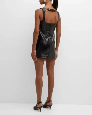 Courrèges Re-Edition A-Line Vinyl Mini Dress | Thumbnail 4 Courrèges Re-Edition A-Line Vinyl Mini Dress | Thumbnail 4