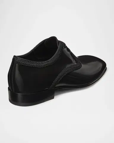 Stuart Weitzman Men's Alastar Fabric-Trim Leather Derby Shoes | Thumbnail 2 Stuart Weitzman Men's Alastar Fabric-Trim Leather Derby Shoes | Thumbnail 2