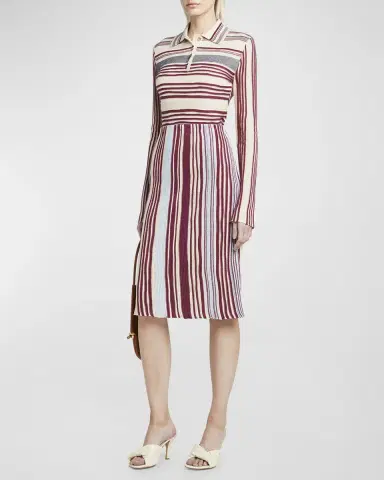 Bottega Veneta Stripe Rib Linen Midi Skirt | Thumbnail 3 Bottega Veneta Stripe Rib Linen Midi Skirt | Thumbnail 3