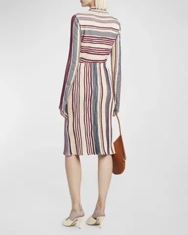 Bottega Veneta Stripe Rib Linen Midi Skirt | Thumbnail 4 Bottega Veneta Stripe Rib Linen Midi Skirt | Thumbnail 4