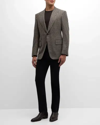 Tom Ford Men's Damier Shelton Check Sport Coat | Thumbnail 2