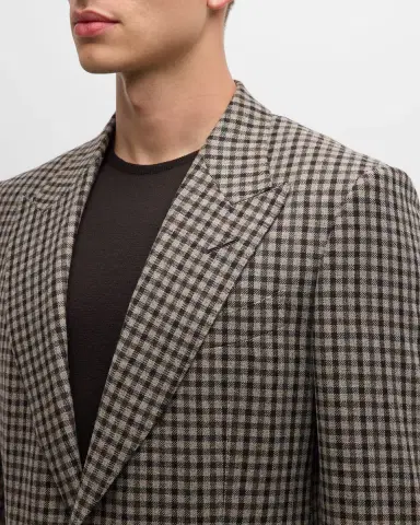 Tom Ford Men's Damier Shelton Check Sport Coat | Thumbnail 5