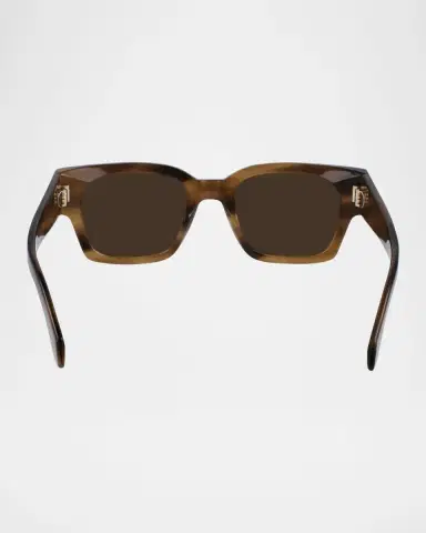 Ferragamo Men's Rivets Acetate Rectangle Sunglasses, 52mm | Thumbnail 4