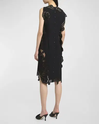 Bottega Veneta Floral Cutwork Embroidered Shift Dress | Thumbnail 4