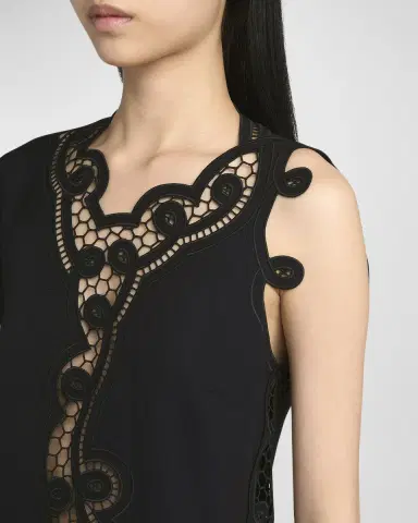 Bottega Veneta Floral Cutwork Embroidered Shift Dress | Thumbnail 5