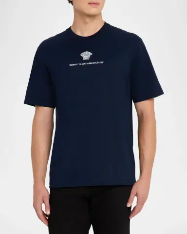 Versace Men 's Medusa Embroidered T-Shirt | Thumbnail 3