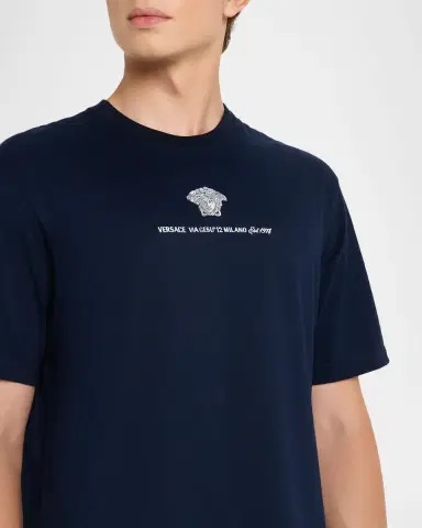 Versace Men 's Medusa Embroidered T-Shirt | Thumbnail 4
