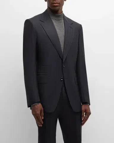 Tom Ford Men's Shelton Herringbone Stripe Suit | Thumbnail 4 Tom Ford Men's Shelton Herringbone Stripe Suit | Thumbnail 4
