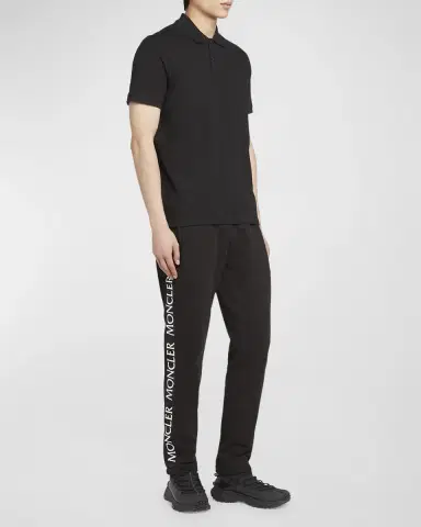 Moncler Men's Logo Cotton Pique Polo | Thumbnail 2