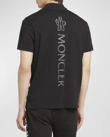 Moncler Men's Logo Cotton Pique Polo | Thumbnail 3