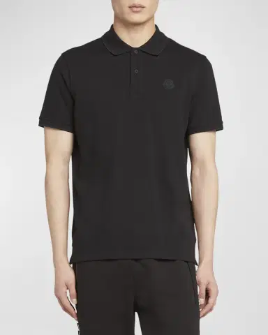Moncler Men's Logo Cotton Pique Polo | Thumbnail 4