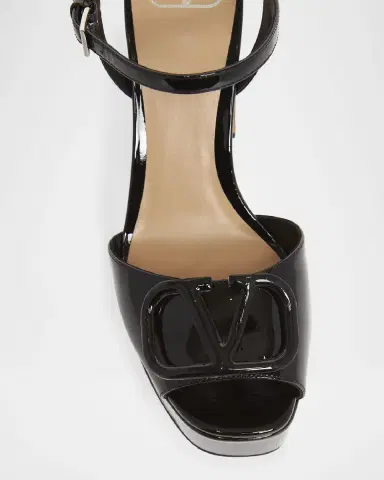 Valentino Garavani VLogo Patent Ankle-Strap Platform Sandals | Thumbnail 6