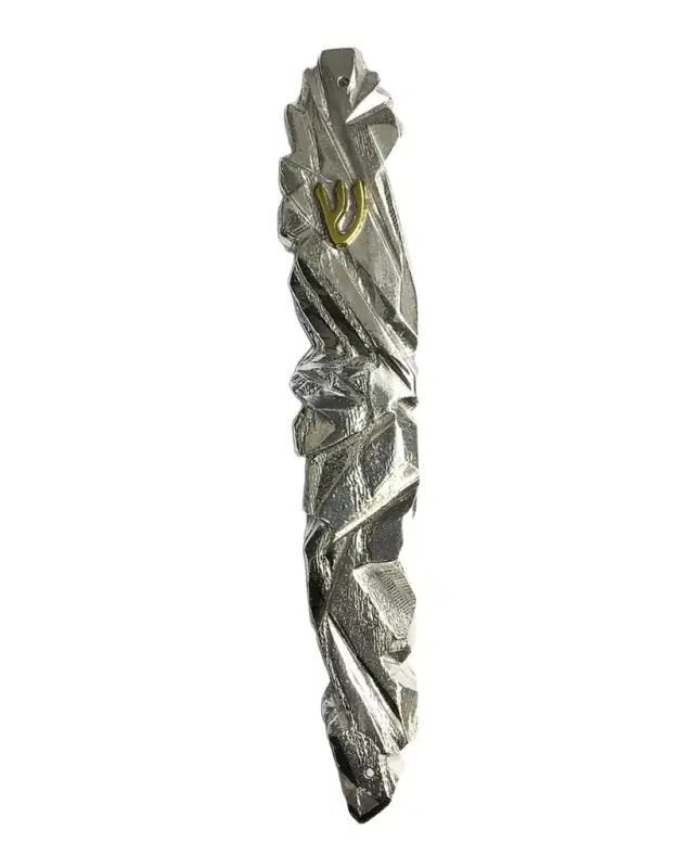 Joy Stember Metal Arts Studio Carved Pewter Deco Mezuzah by Joy Stember