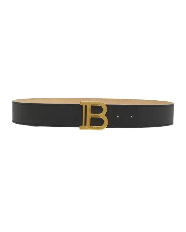 Monogram Buckled Leather B-Belt
