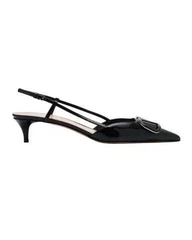 Valentino Garavani VLogo Patent Kitten Slingback Pumps | Thumbnail 1 Valentino Garavani VLogo Patent Kitten Slingback Pumps | Thumbnail 1
