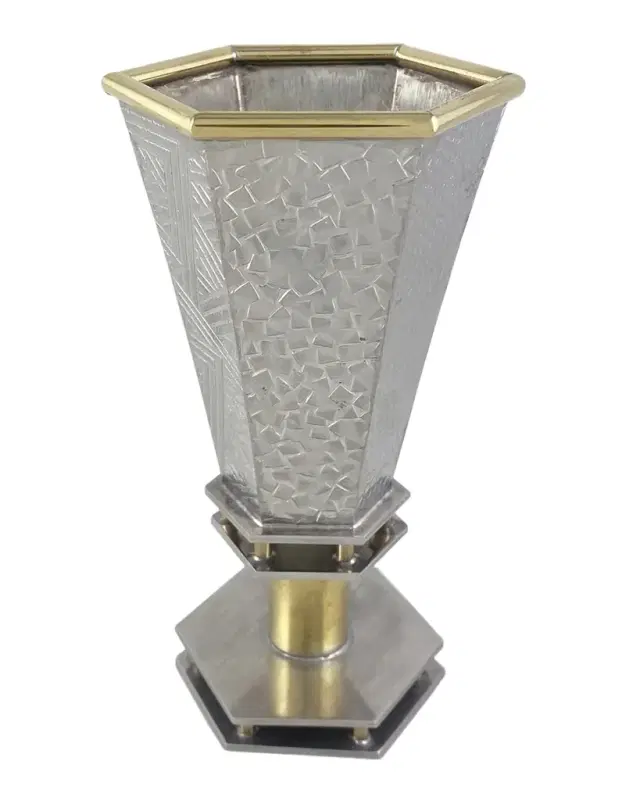 Joy Stember Metal Arts Studio Dinah Collection Hexagonal Kiddush Cup by Joy Stember