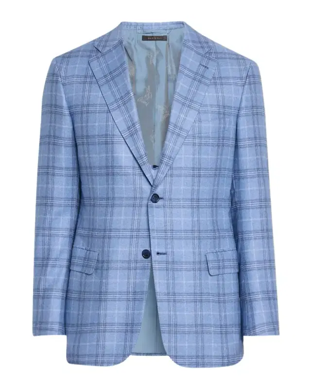 Men 's Silk-Cashmere Plaid Sport Coat