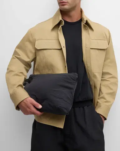 Bottega Veneta Men 's Crossroad Paper Nylon Small Pouch | Thumbnail 2