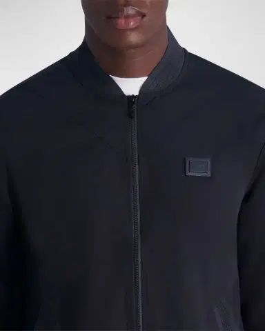 Karl Lagerfeld Paris Men's Track Jacket with Mesh Trim | Thumbnail 4