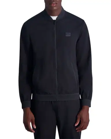 Karl Lagerfeld Paris Men's Track Jacket with Mesh Trim | Thumbnail 1