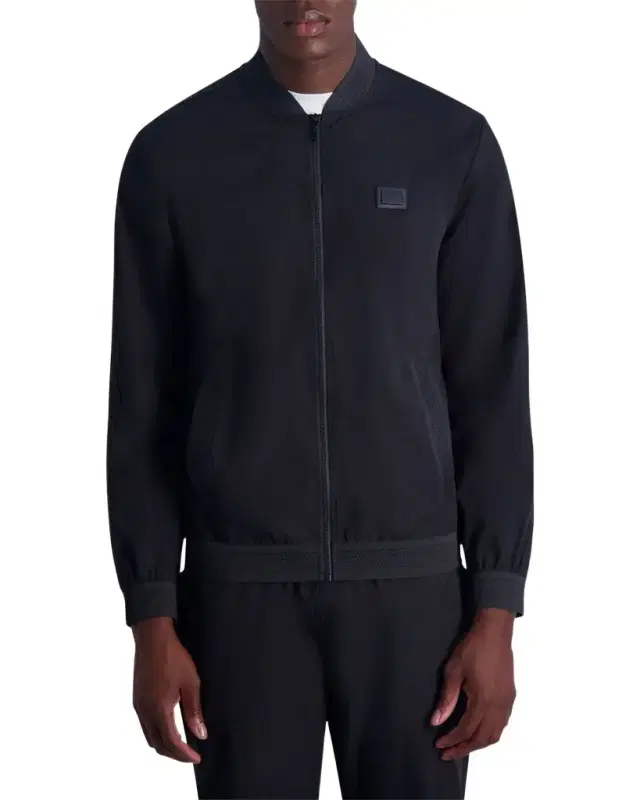 Men 's Track Jacket with Mesh Trim