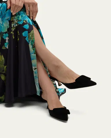 Manolo Blahnik Maysale Velvet Buckle Mule Pumps | Thumbnail 2