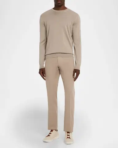 Zegna Men's Cashseta Cashmere and Silk Crewneck Sweater | Thumbnail 2 Zegna Men's Cashseta Cashmere and Silk Crewneck Sweater | Thumbnail 2