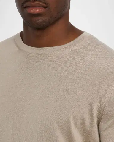 Zegna Men's Cashseta Cashmere and Silk Crewneck Sweater | Thumbnail 6 Zegna Men's Cashseta Cashmere and Silk Crewneck Sweater | Thumbnail 6