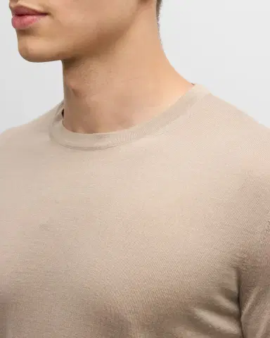 Zegna Men's Cashseta Cashmere and Silk Crewneck Sweater | Thumbnail 8 Zegna Men's Cashseta Cashmere and Silk Crewneck Sweater | Thumbnail 8