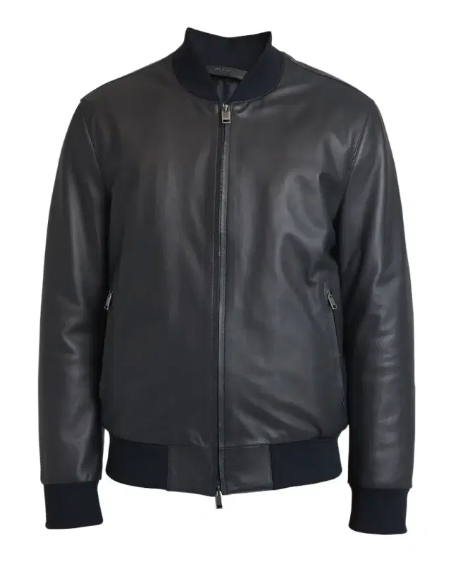 Men 's Classic Leather Bomber Jacket