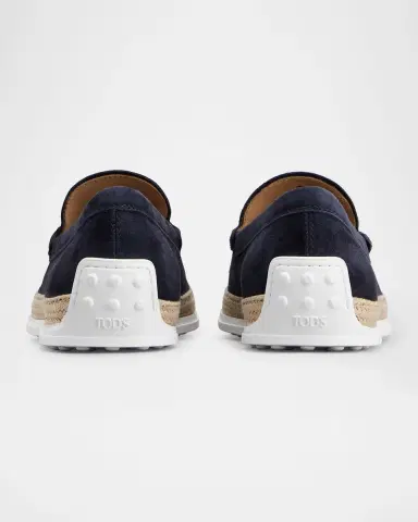 Tod's Men's Pantofola Gomma Rafia TV Suede Loafers | Thumbnail 3 Tod's Men's Pantofola Gomma Rafia TV Suede Loafers | Thumbnail 3
