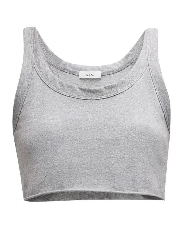 A.L.C. Halsey Cropped Scoop-Neck Tank Top