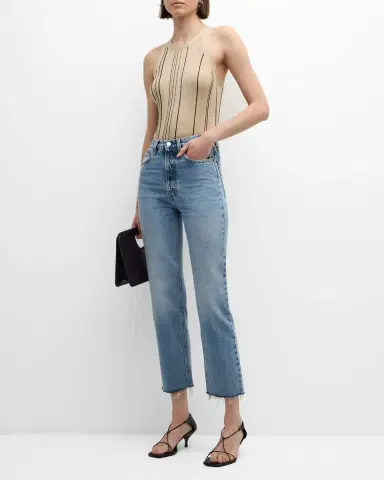 TOTEME Classic Cut Frayed Denim Pants | Thumbnail 3 TOTEME Classic Cut Frayed Denim Pants | Thumbnail 3