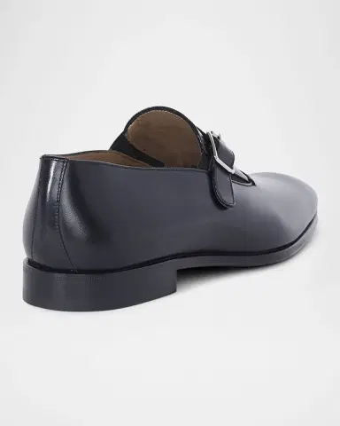 Paul Stuart Men's Horace Leather Single-Monk Strap Loafers | Thumbnail 3