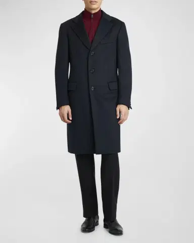 Brioni Men's Solid Wool Topcoat | Thumbnail 2