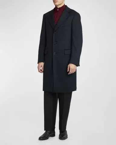 Brioni Men's Solid Wool Topcoat | Thumbnail 4