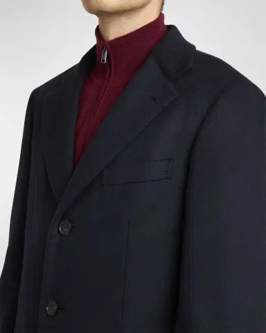 Brioni Men's Solid Wool Topcoat | Thumbnail 6
