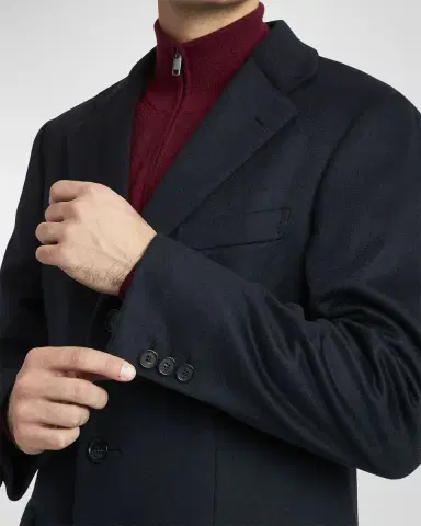 Brioni Men's Solid Wool Topcoat | Thumbnail 7