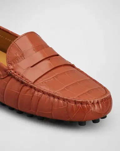 Tod 's Gommino Croco Penny Driver Loafers | Thumbnail 4