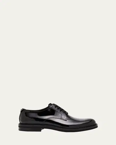 Dolce & Gabbana Men's Patent Leather Derby Shoes | Thumbnail 4