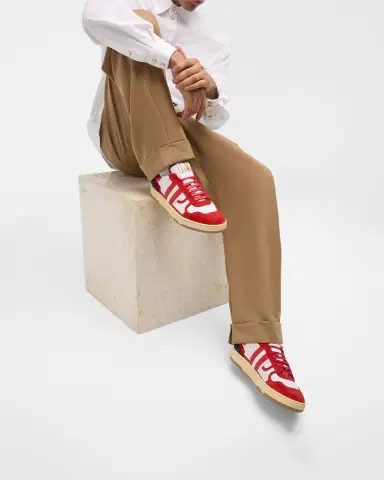 Lanvin Men's Clay Suede and Nylon Low-Top Sneakers | Thumbnail 2 Lanvin Men's Clay Suede and Nylon Low-Top Sneakers | Thumbnail 2